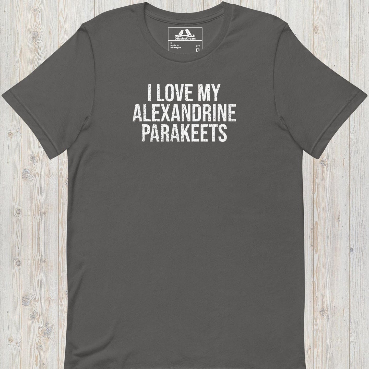I Love My Alexandrine Parakeets Unisex t-shirt