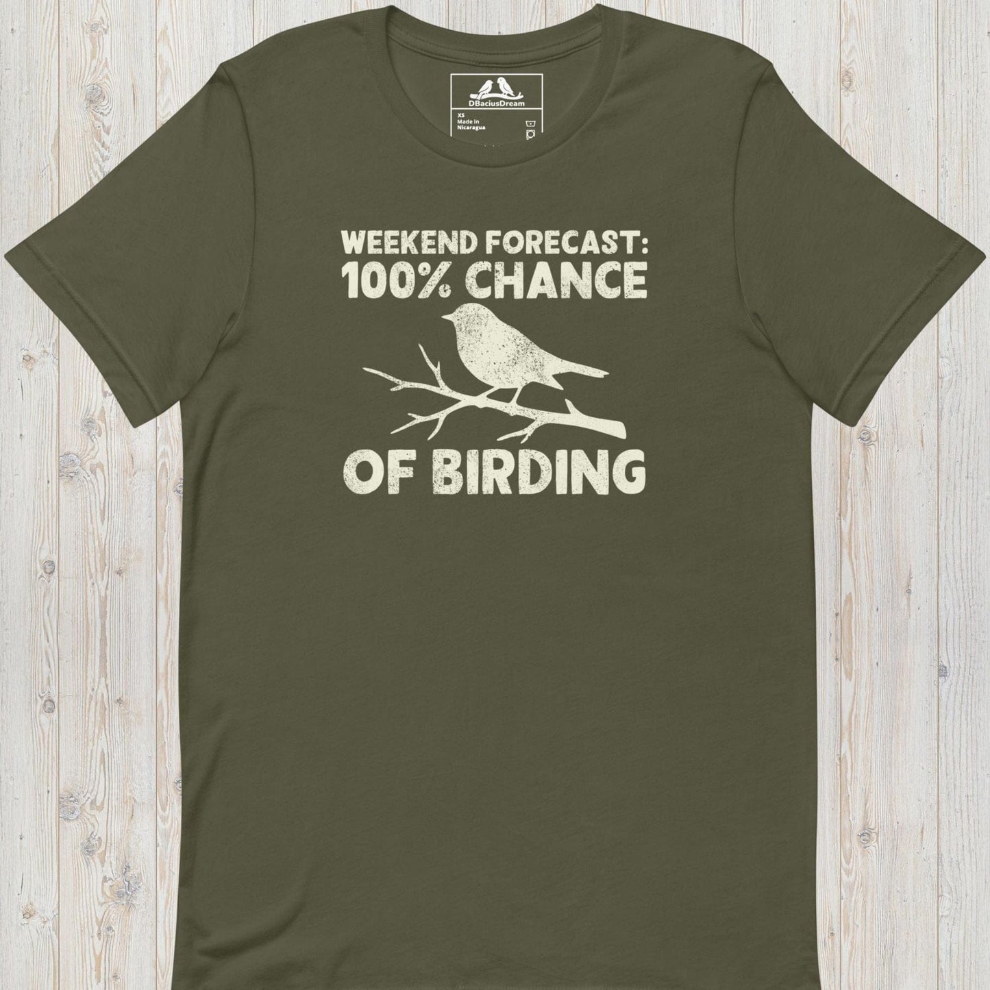 Weekend Forecast: 100% Chance Of Birding Unisex t-shirt
