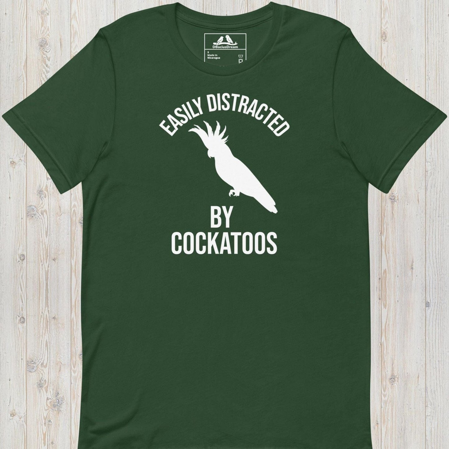 Easily Distracted By Cockatoos Unisex t-shirt