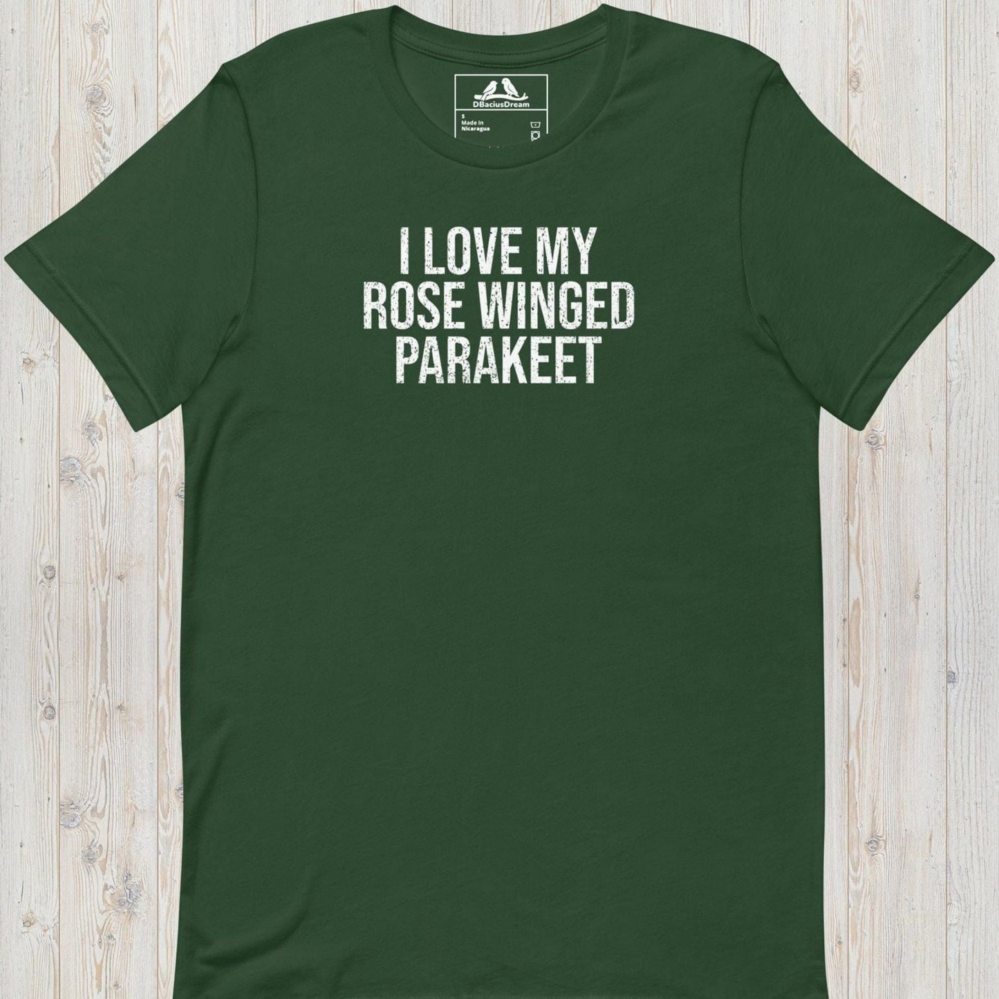 I Love My Rose Winged Parakeet Unisex t-shirt