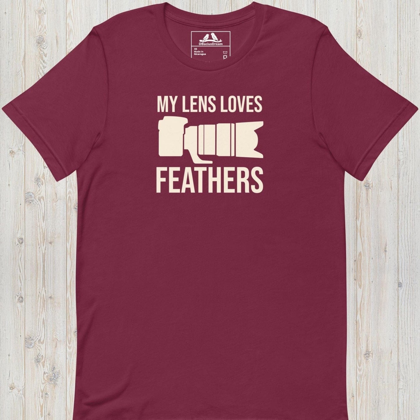 My Lens Loves Feathers Unisex t-shirt