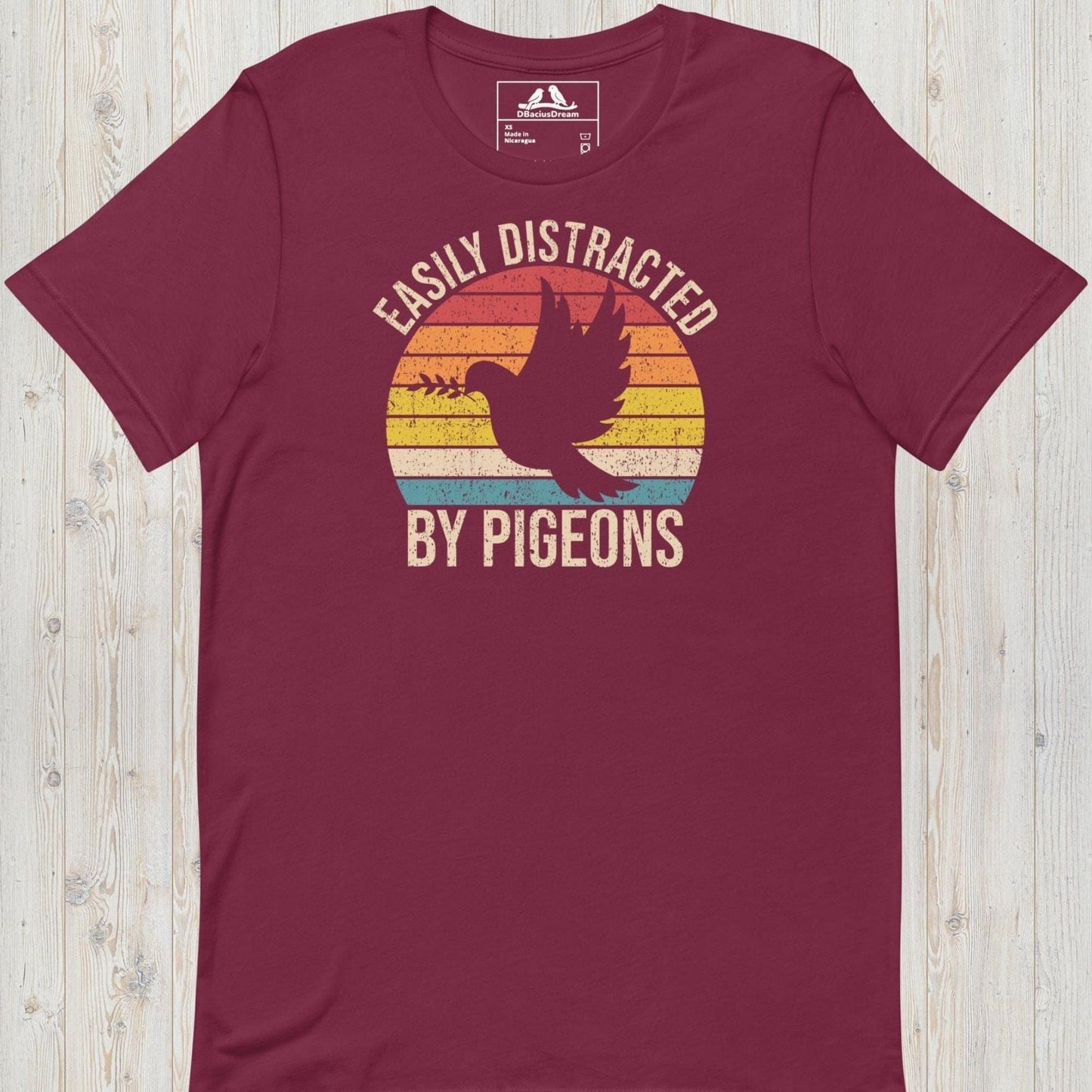 Easily Distracted By Pigeons Unisex t-shirt