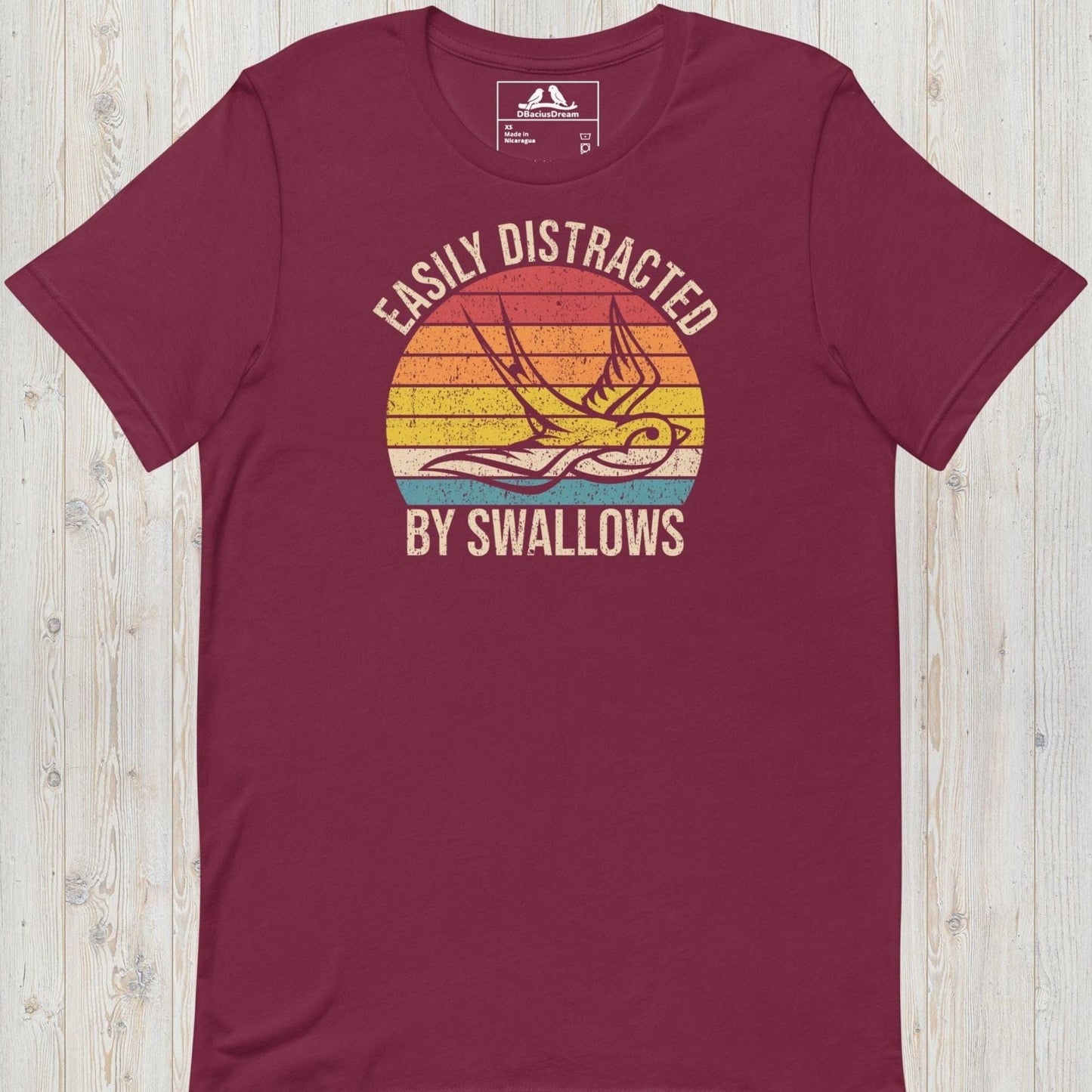 Easily Distracted By Swallows Unisex t-shirt
