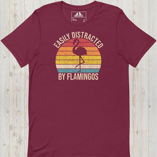 Easily Distracted By Flamingos Unisex t-shirt