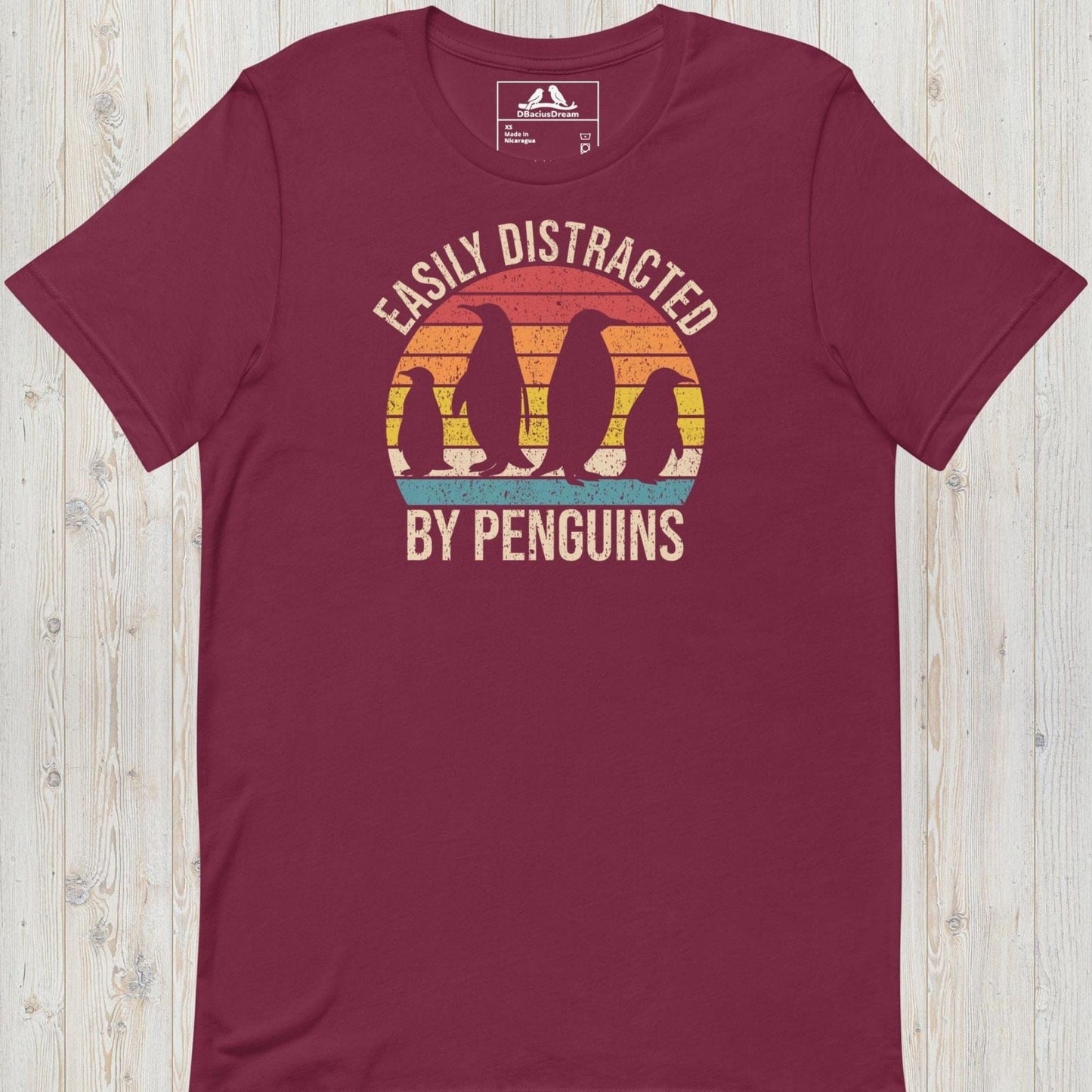 Easily Distracted By Penguins Unisex t-shirt