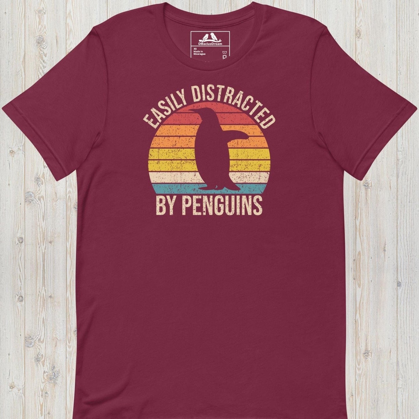 Easily Distracted By Penguins Unisex t-shirt