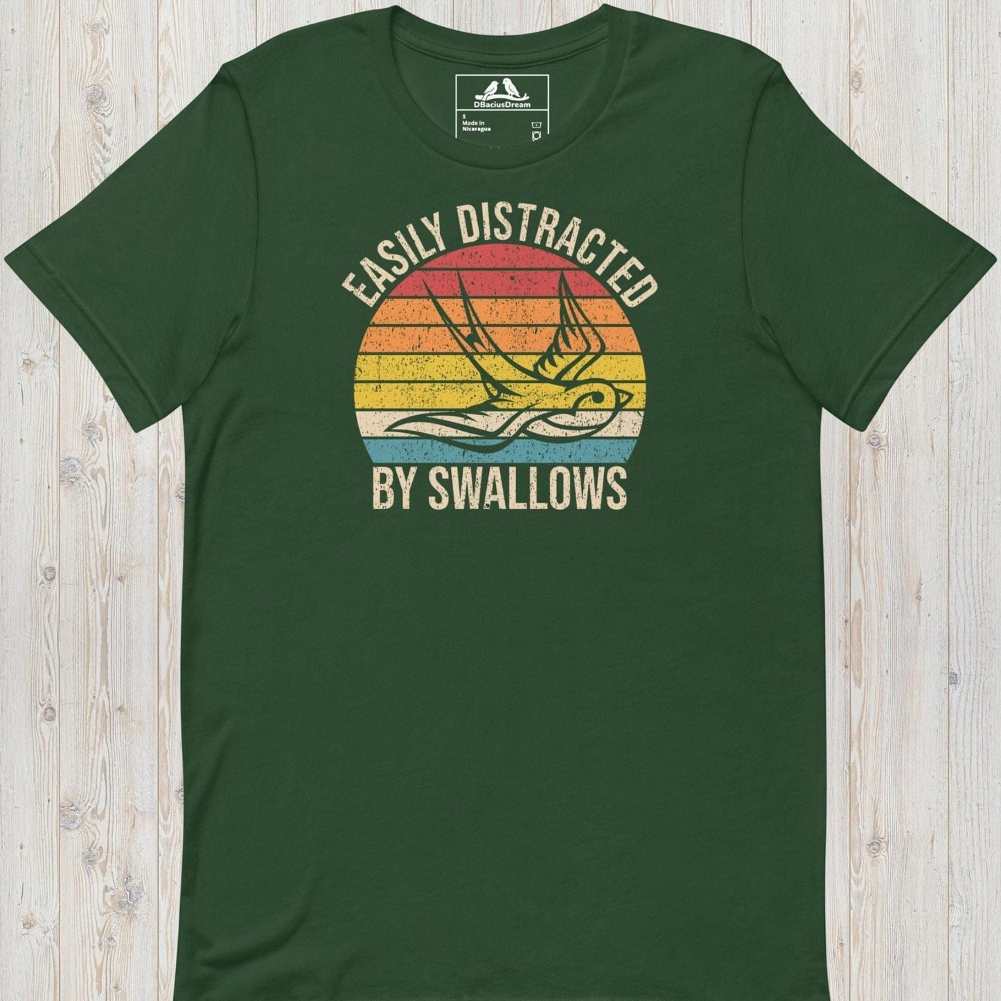 Easily Distracted By Swallows Unisex t-shirt