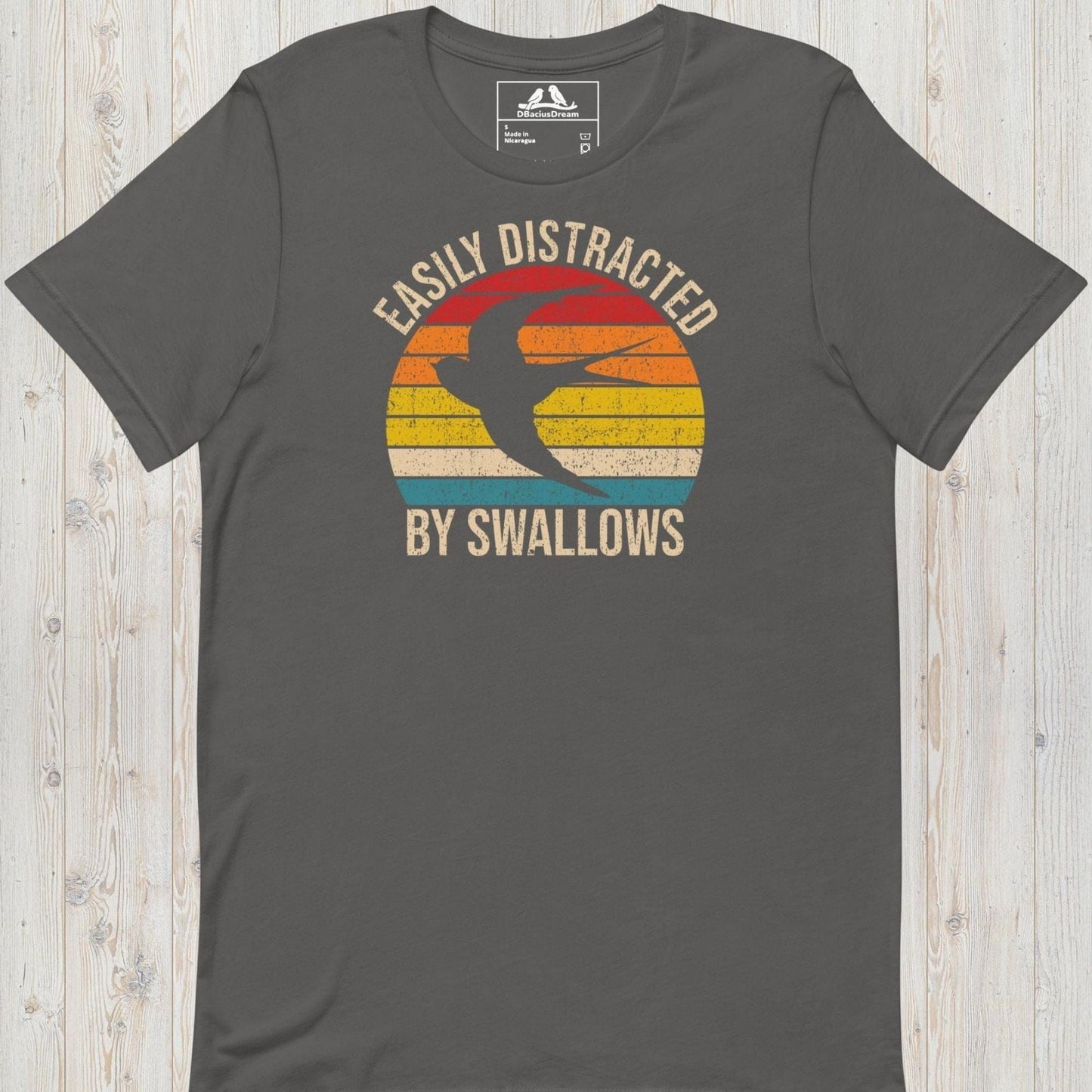 Easily Distracted By Swallows Unisex t-shirt